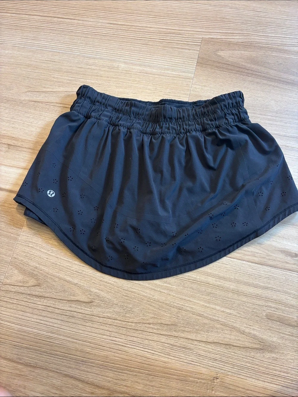 Black Lululemon Skirt with Laser-Cut Detail